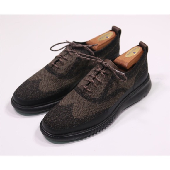 New! Cole-Haan 2.ZeroGrand Brown Stitchlite Ox Sneaker Wingtip Shoes 8.5 - Picture 2 of 12